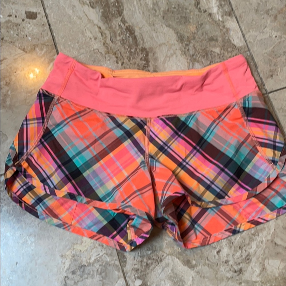 Lululemon orig speed shorts rad plaid